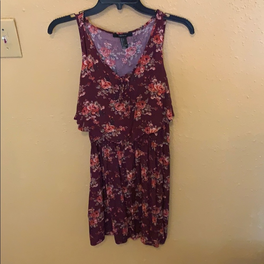 Maroon floral dress